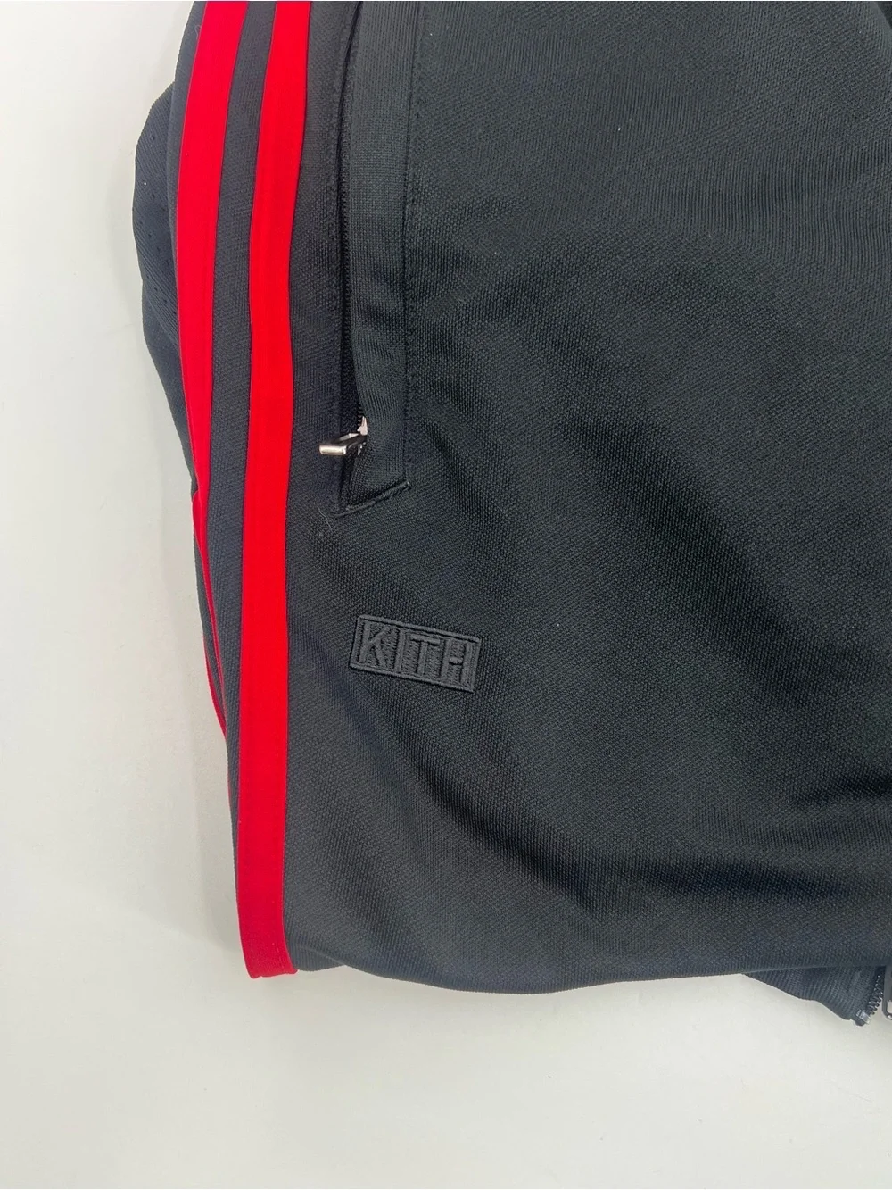 Kith x Adidas Soccer Cobras Black Athletic Track Pants Large 3 Stripe Drawstring
